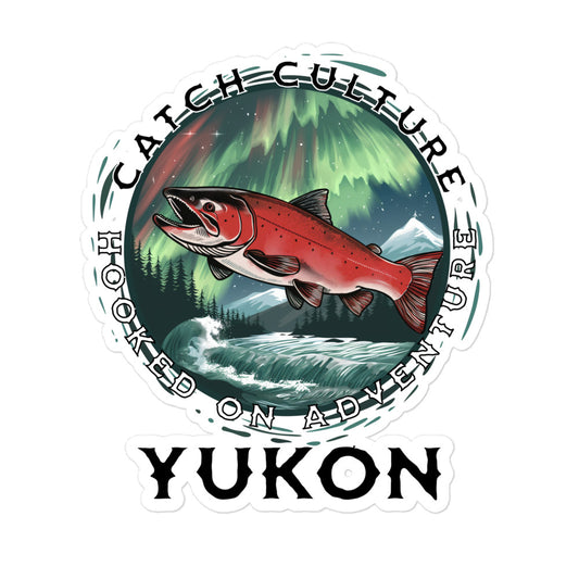 Yukon Chinook Salmon "Hooked on Adventure" Sticker